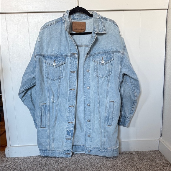 American Eagle Outfitters Jackets & Blazers - Oversized Distressed Denim Jacket